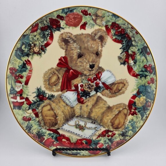 Franklin Mint Limited Teddy's First Christmas by Sarah Bengry Collector Plate - Picture 1 of 5